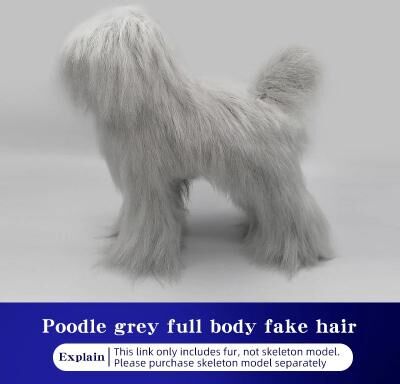 Inspire Select Professional Poodle Grooming Practice Mannequin Full Body Pet Styling Training Model With Skeleton Frame poodle Hair Gray