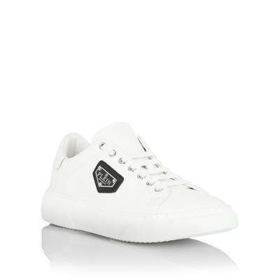Sneaker PHILIPP PLEIN "Iconic Plein", Herren, Gr. 40, Normalschaft, weiß (01, weiß), Schuhe Sneaker