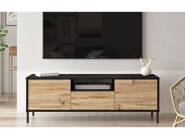 Designer TV Lowboard Cortino - Holz - Luxusbetten24