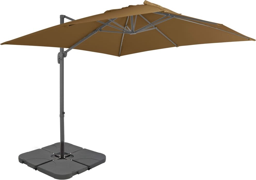 Sonnenschirm mit Tragbarem Sonnenschirmständer Taupe