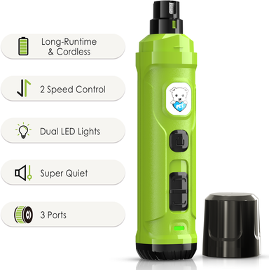 Happy Pet Pantry Professional Rechargeable Pet Nail Grinder With LED Light & Quiet 2 Speed Electric Trimmer fruit Green
