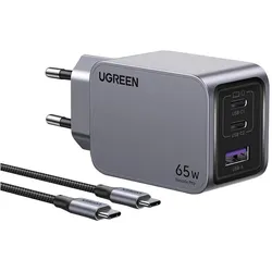 Ugreen Nexode Pro (65 W, 3 Ports), USB Ladegerät, Schwarz, Grau