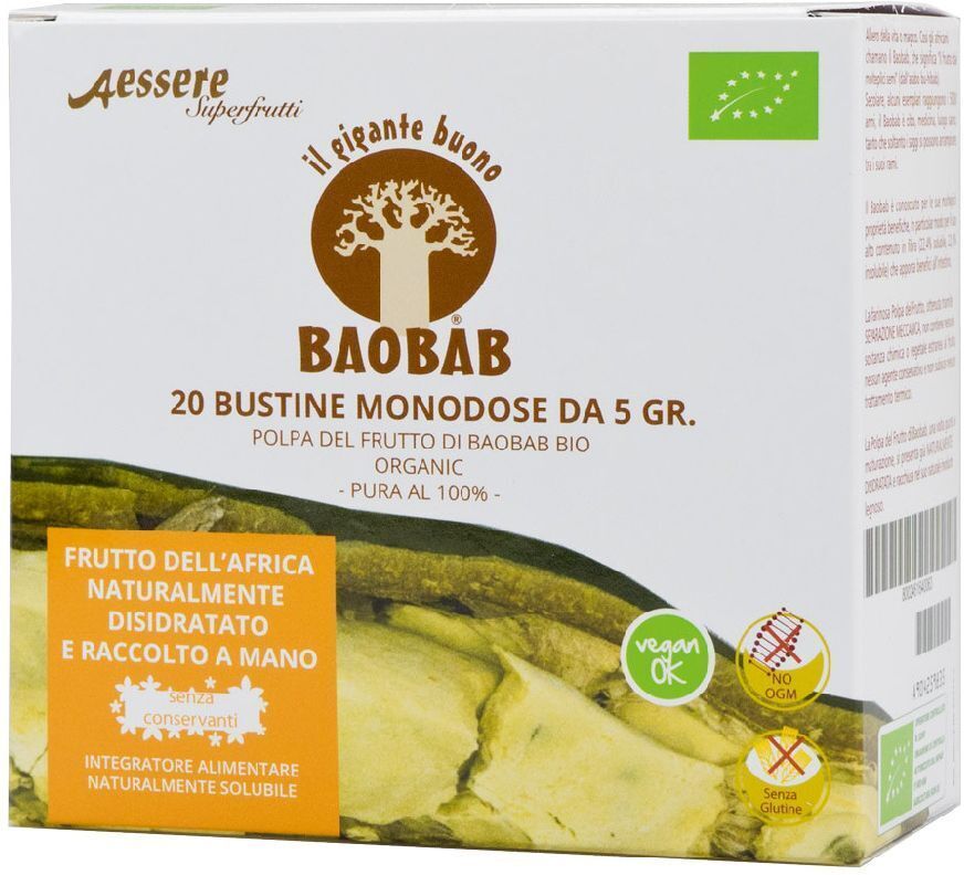 AESSERE Srl Baobab Polpa del Frutto Aessere 20 bustine monodose da 5g