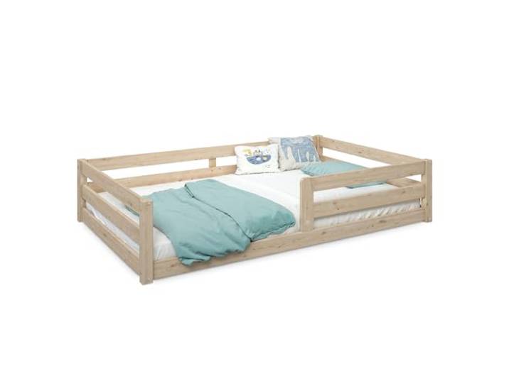 Ehrenkind® Bodenbett Sona aus massivem Kiefernholz Natur 120x200 cm