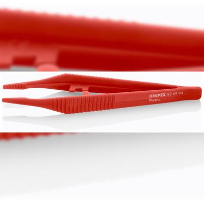 KNIPEX Kunststoff-Pinzette, gezahnt, mattiert, 130 mm
