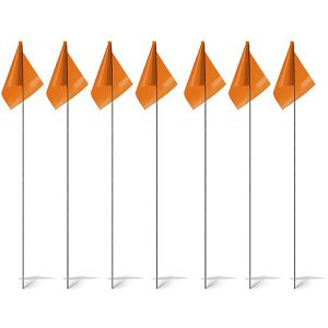 AMPERE Markierungsfahnen Flag Mark, orange, Fahne 15x10 cm, für Rasen 100 Stück