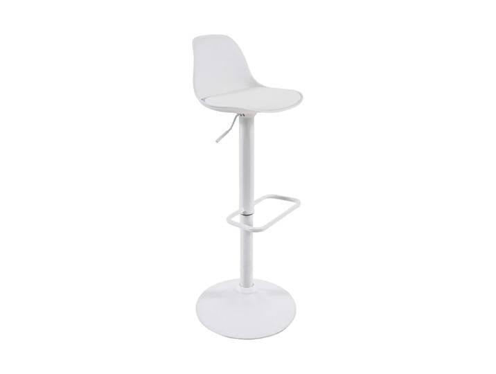 Drehbarer und höhenverstellbarer Barhocker „Moyo“ Leder Weiss Kave Home