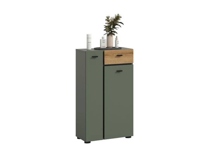 Midischrank Aqua Grün/Eichefarben B: 51cm