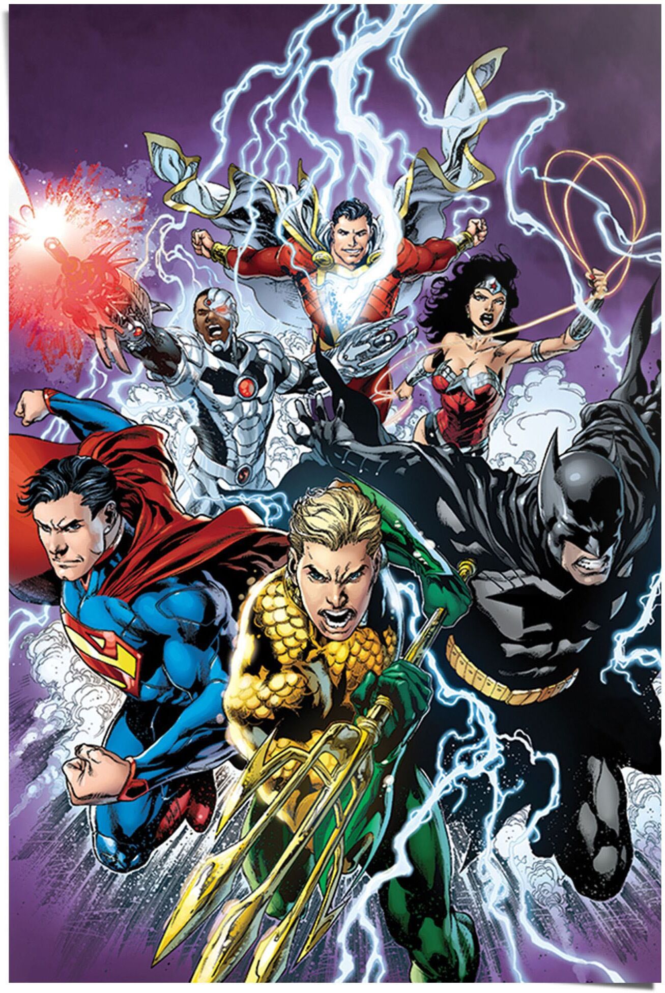 Reinders! Poster REINDERS "Justice League Treffer", bunt (farbe bild(er): mehrfarbig), B:61cm H:91,5cm, Papier, Bilder, Poster farbe bild(er): mehrfarbig B/H/T: 61cm x 91,5cm, 1 Stk.