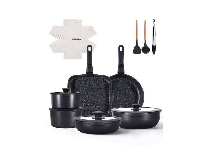 LuxusKollektion Topf-Set Topfset & Pfannenset 19-tlg. Schwarz