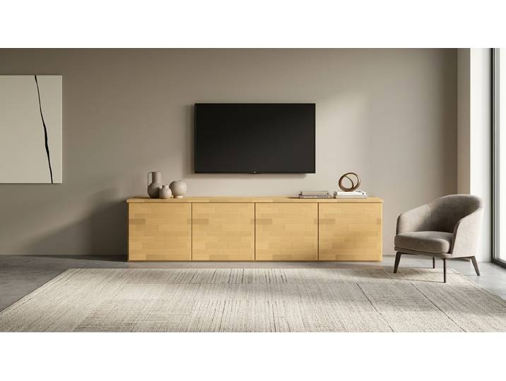 Schlichtes Lowboard von Pickawood Buche Natur geölt