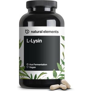 natural-elements Aminosäuren L-Lysin, 365 Kapseln, aus L-Lysin Hydrochlorid, 215 g