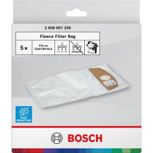 Bosch Bosch Staubsaugerbeutel Vliespad-Beutel, 2608001256, für Nass-Trockensauger  GAS 18V-6LS, 5 Stück