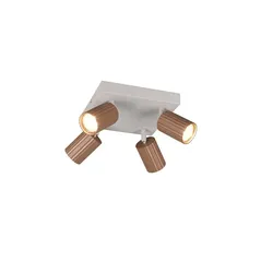 Deckenstrahler Spotleuchte Deckenlampe Metall coffee braun 4-flammig GU10 B 20cm