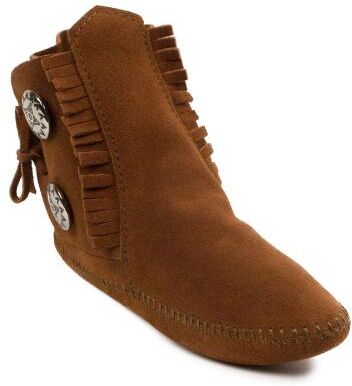 Minnetonka Two Button Boot Softsole - Mens 12 Brown Boot Medium