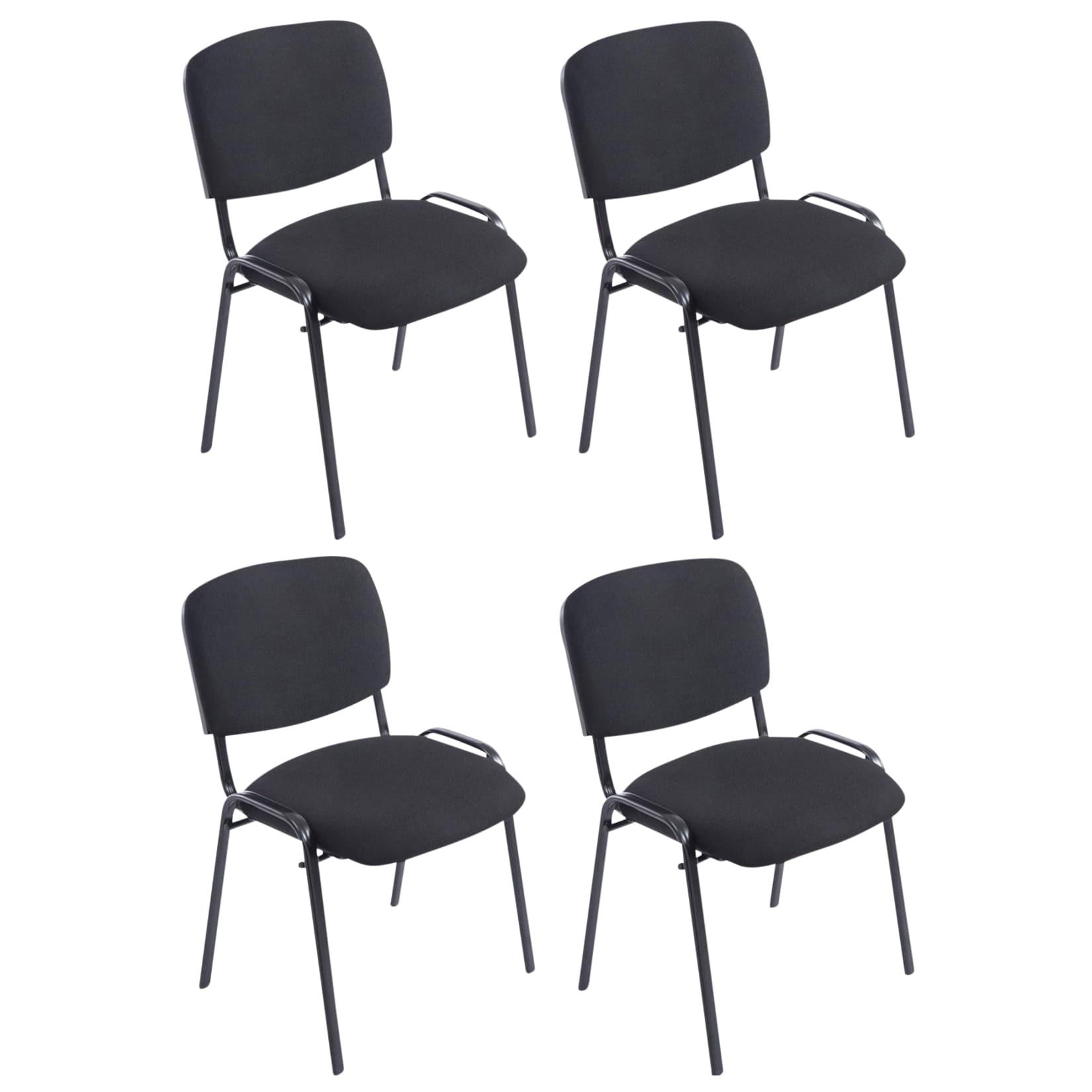 CLP 4er Set Stühle XL Ken Stoff - Farbe: schwarz