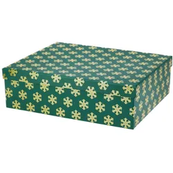 Geschenkverpackung, Festliches Geschenkboxen-Set: 3 Grössen für Weihnachten mit Schneeflocken (3x)