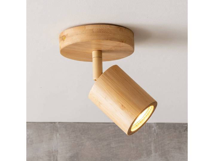Good & Mojo Deckenlampe Java, Holz hell, für Schlafzimmer, Bambus, Skandinavisch, Deckenlampe