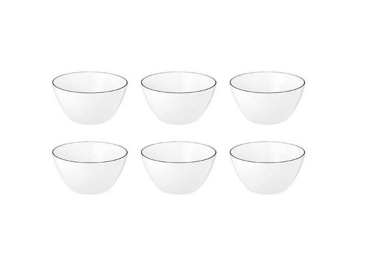 Seltmann Weiden Müslischale Seltmann Weiden Lido Black Line Müslischale 15 cm 6er Set, Porzellan, (Spar-Set)