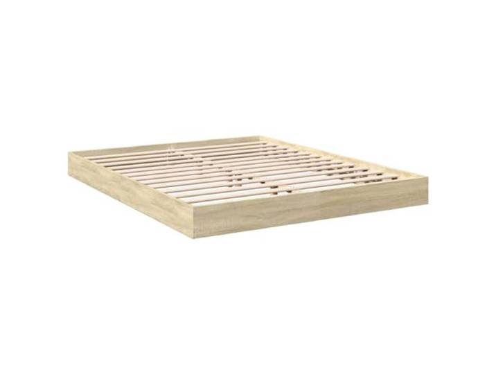 KTHLBRH Bettgestell Eiche Sonoma 160 x 200 cm ohne Matratze Bettgestell aus Spanplatte, Lattenrost im Lieferumfang enthalten, modernes Design, einfache Montage