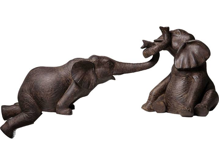 Dekofigur KARE DESIGN Deko Figur Elefant Zirkus (2/Set) , braun, B:54cm H:21,5cm T:18cm, Polyresin, Dekofiguren, Dekofigur