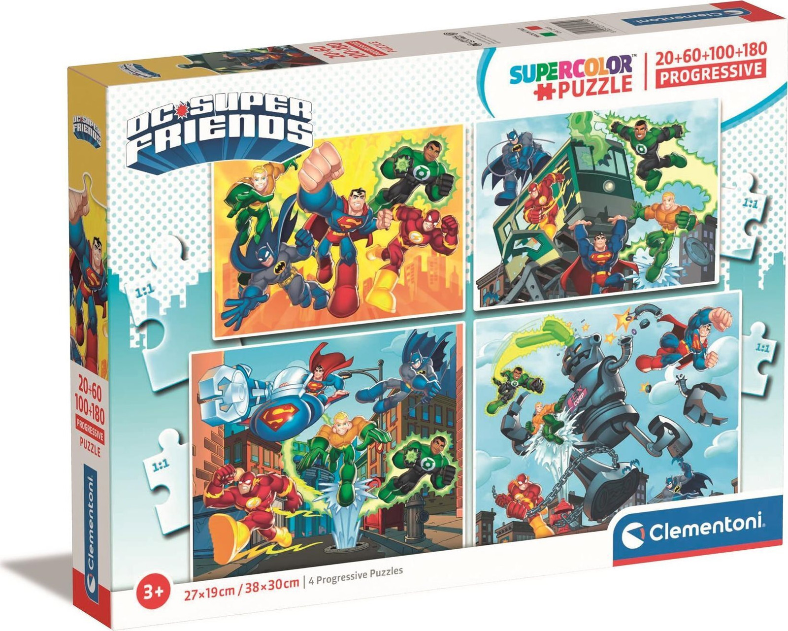 Clementoni Puzzel DC Super Friends 4-in-1 (20, 60, 100 en 180 stukjes)