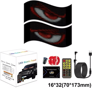 Inspire Essentials LED Matrix Car Windshield Display With App Control Flexible LED Car Display Panel d