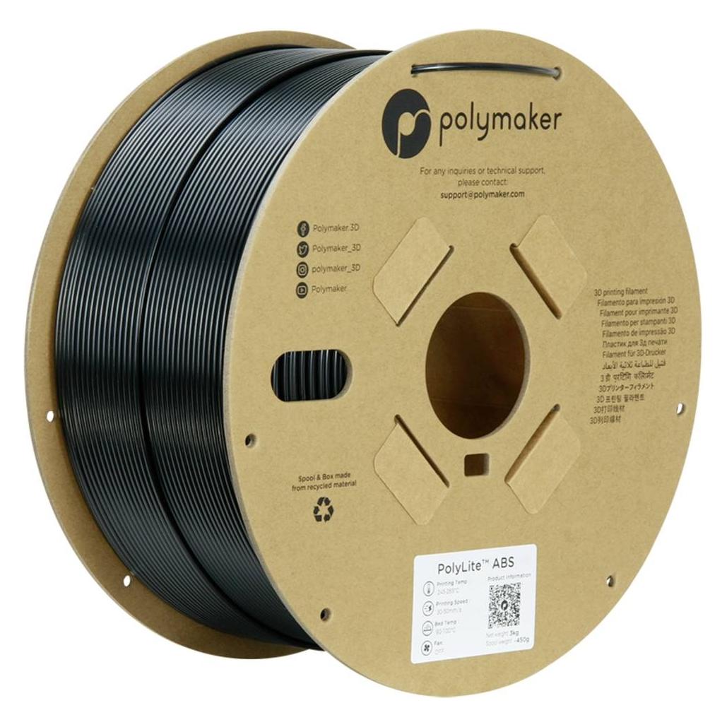 Polymaker PolyLite ABS Grau 2,85 mm 3000 g (ABS, 3000 g, 2.85 mm) (PE01025)
