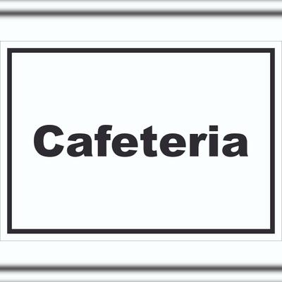 HB-Druck Cafeteria Schild mit Text Restaurant mit Selbstbedienung waagerecht A0 Rückseite selbstklebend