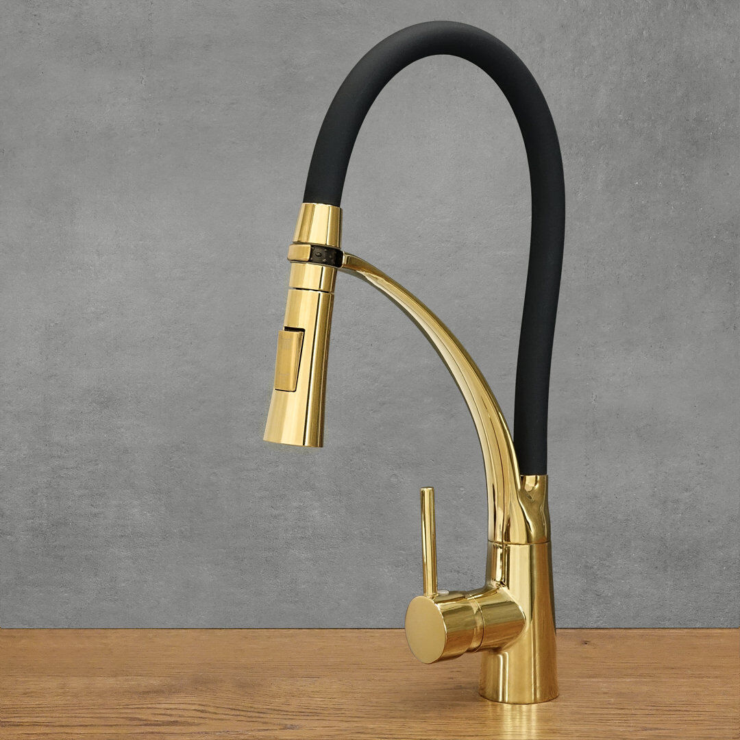 Belfry Kitchen Kitchen Faucet Gold/Black 17cm