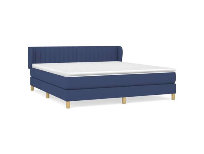 PUGYNBK Boxspringbett, 180 x 200 cm, mit Taschenfederkernmatratze Verstellbares Kopfteil, mittlere Festigkeit, atmungsaktiver Bezug in Blau, inklusive Montageanleitung (evtl. nicht in