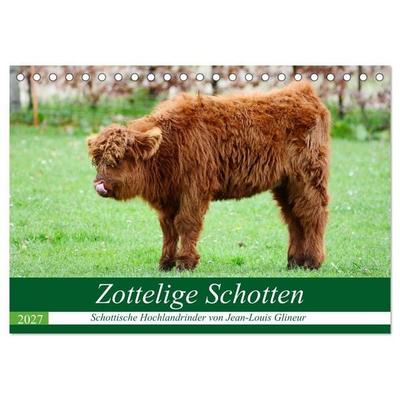 Zottelige Schotten (Tischkalender 2027 DIN A5 quer), CALVENDO Monatskalender