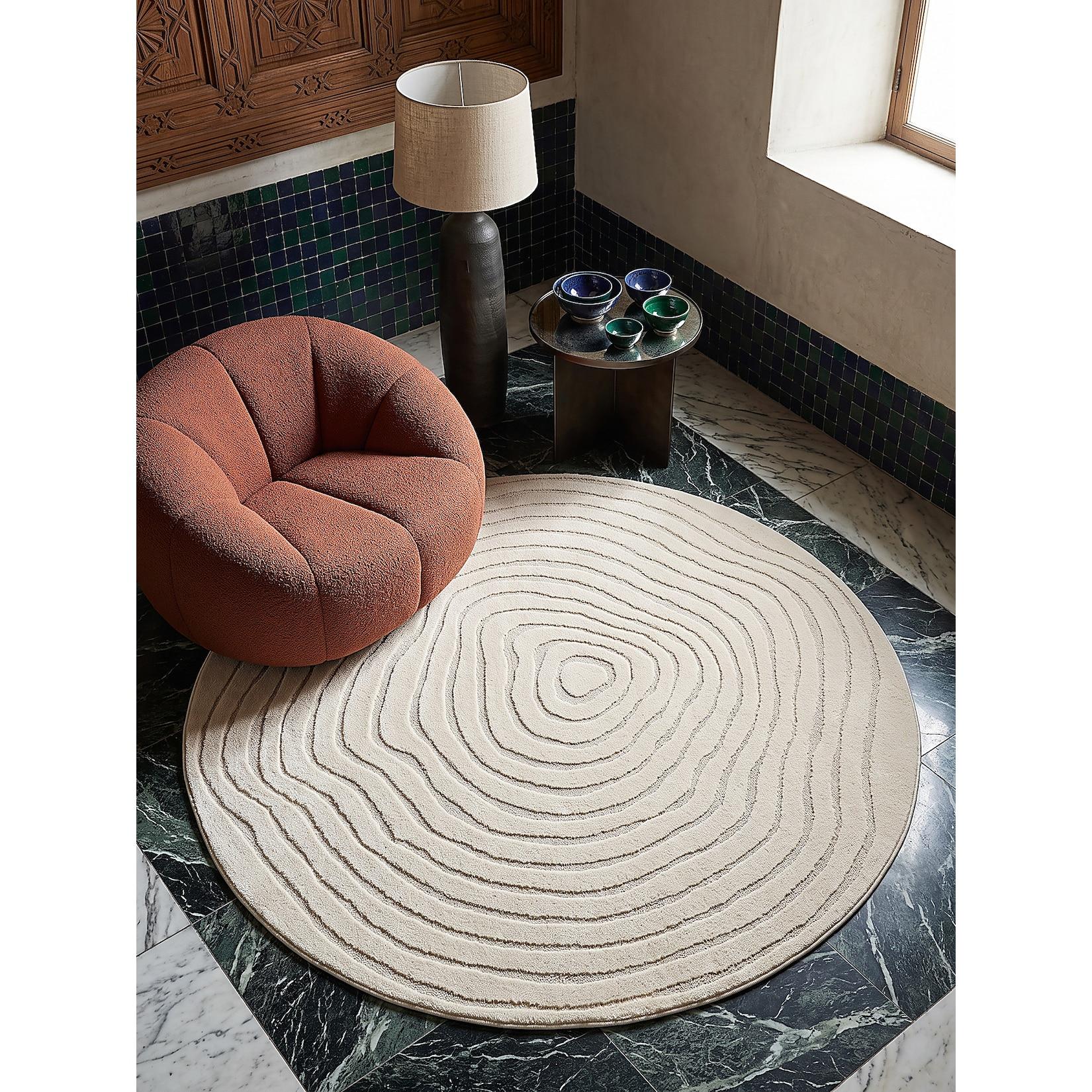 Teppich Kurzflor Creme 200x200 cm - CETINA Kadima Design