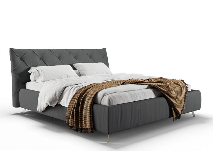 KAWOLA Polsterbett ANNY, Leder oder Velvet, verschiedene Größen und verschiedene Farben