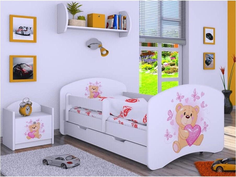 BDW Kinderbett mit Matratze und Bettkasten, 190x90