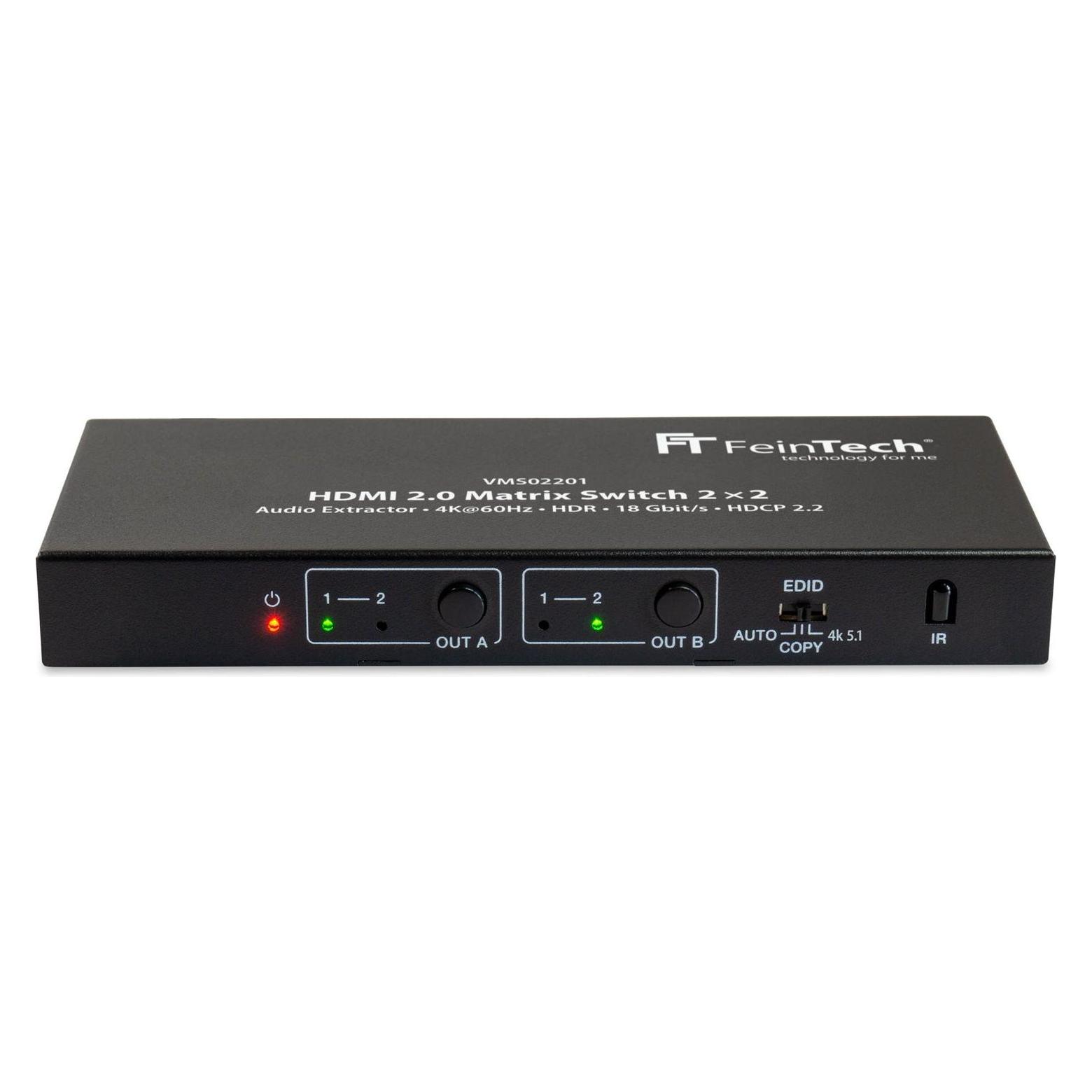 FeinTech VMS02201 HDMI 2.0 Matrix Switch 2x2 mit Audio Extractor (54041180)