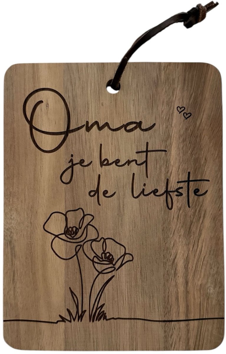 Houten wanddecoratie Oma je bent de liefste voor Moederdag
