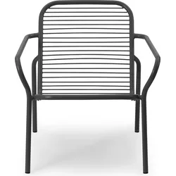 Vig Gartenstuhl 72,5 cm schwarz mit Armlehnen
