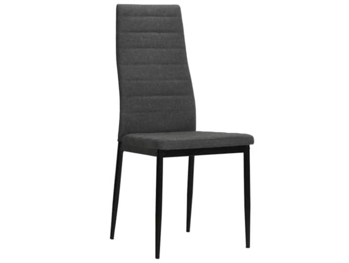 POUFGDR Esszimmerstühle, dunkelgrau, Stoff, Stahlrahmen, 2 Stück Dicke Sitzfläche und Rückenlehne, Stahlrahmen, weiches Polyestergewebe, max. 110 kg pro Sitz, einfache Montage