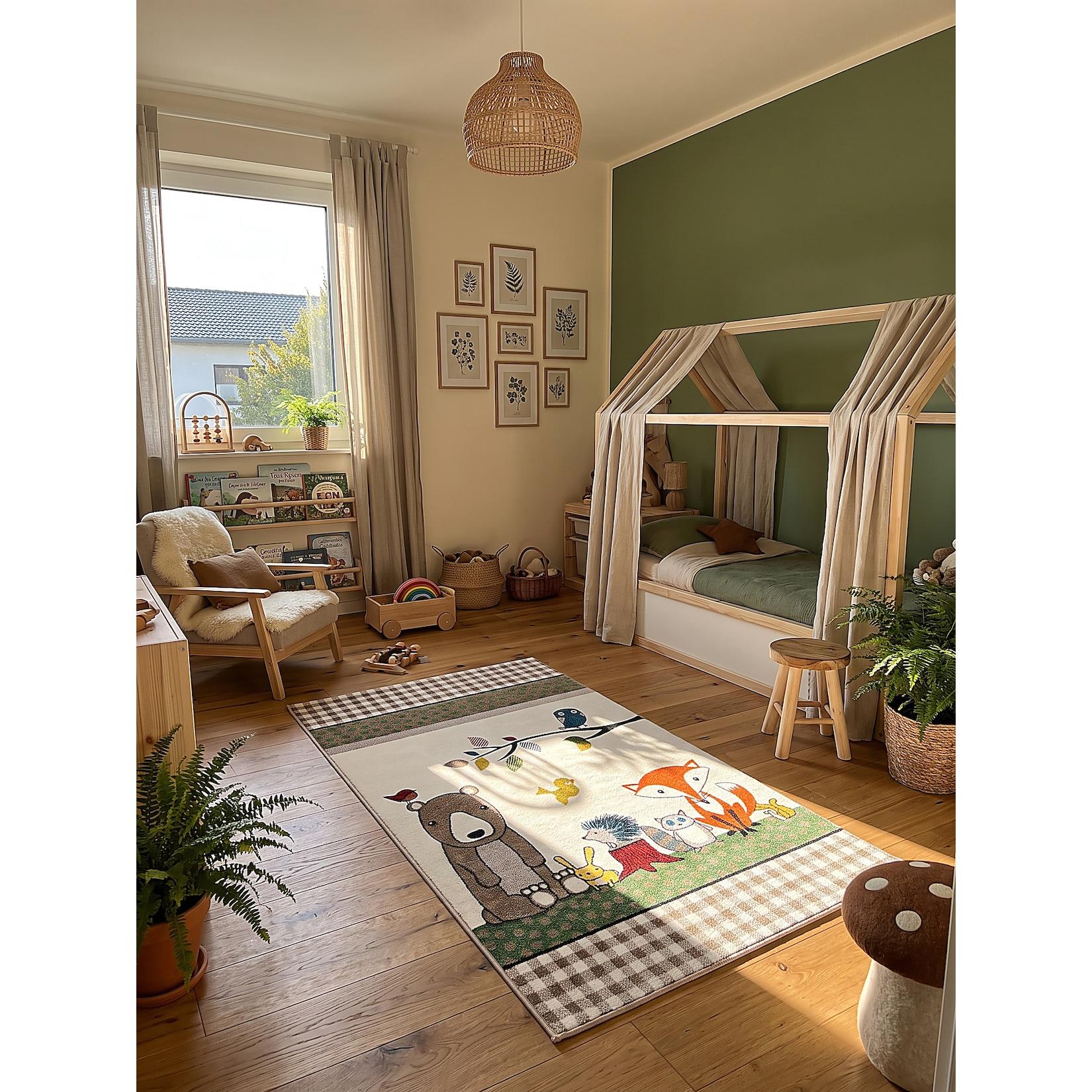 Kinderteppich Kurzflor Creme 80x150 cm - CASOLA Kadima Design