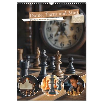 Dame, Turm und Matt (Wandkalender 2026 DIN A3 hoch), CALVENDO Monatskalender
