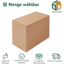 50 x Faltkarton (1200 x 600 x 600 mm) stabil 2-wellig Versandkarton für schwere Gegenstände Paket DHL Hermes Schachtel Box Paket braun BB-Verpackungen