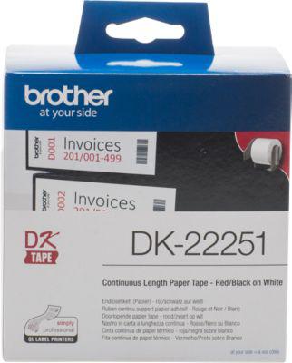 Brother Endlosetikett DK-22251, Papier, Rot-Schwarz-Druck
