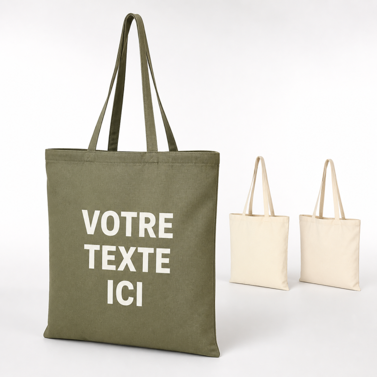 Spatule barbecue publicitaire sac shopping coton kaki