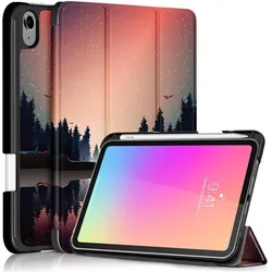Cover-Discount iPad mini 6 - Tri-fold Smart Case Wald (Apple iPad mini 2021), Tablet Hülle, Mehrfarbig