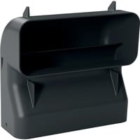 90° Flachkanalbogen S vertikal, Rohr schwarz, vertikal, weiblich