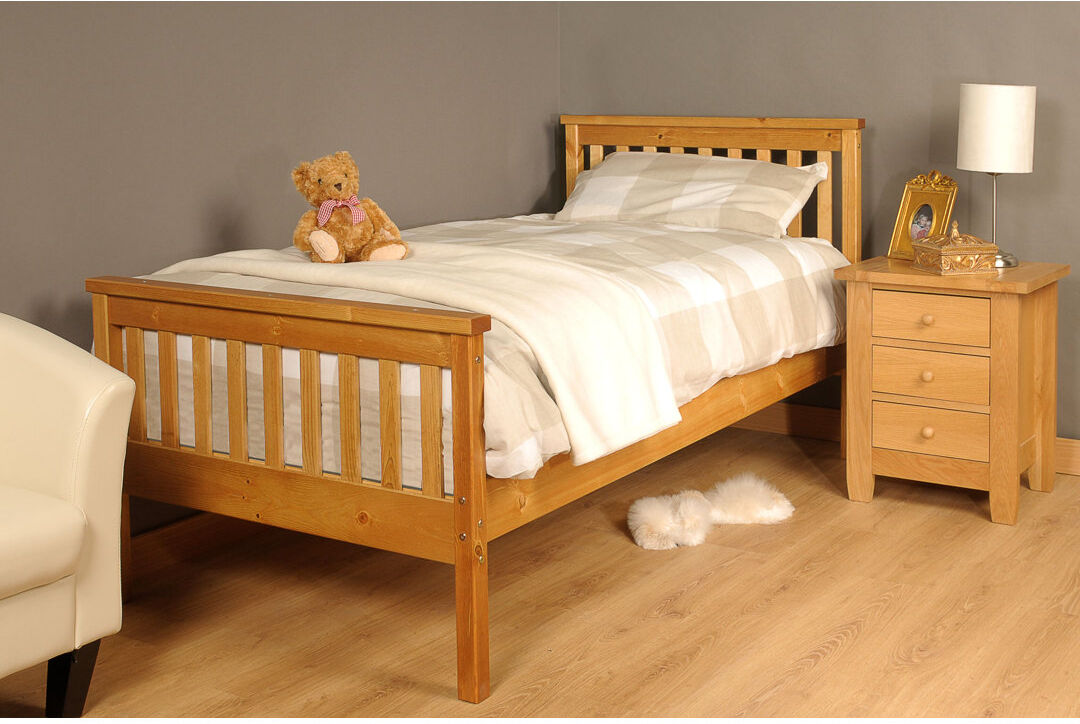 Fernleaf Shane Solid Wood Bed Caramel Single (3')