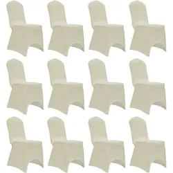 vidaXL Stretch-Stuhlhussen 12 Stk. Creme