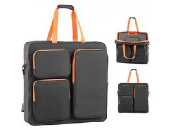 VEVOR Aufbewahrungstasche für 2x 200W Faltbare Solarmodule Schwarz & Orange, Tragbare Solarpanel Tasche für Outdoor Camping Ausflug & Wohnmobile, aus Polyesterfaser, Wasserdicht, mit Schultergurten