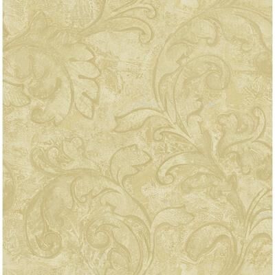 Seabrook Designs Delfina Leaf Trail Unpasted Wallpaper